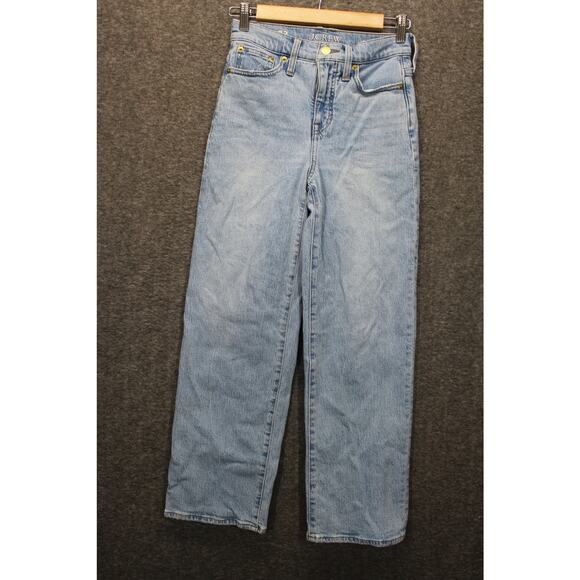J. Crew Full Length Slim Wide Leg Light Wash Blue Denim Jeans Size 23 - Picture 1 of 5